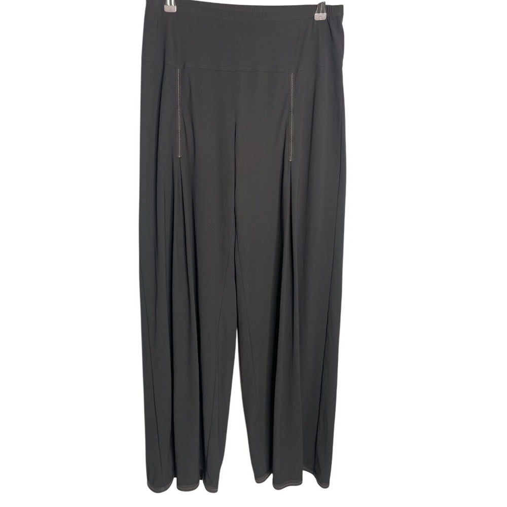 Crea Concept Pants Gray Wide Leg Pull On Stretch Lounge Travel Lagenlook US 10